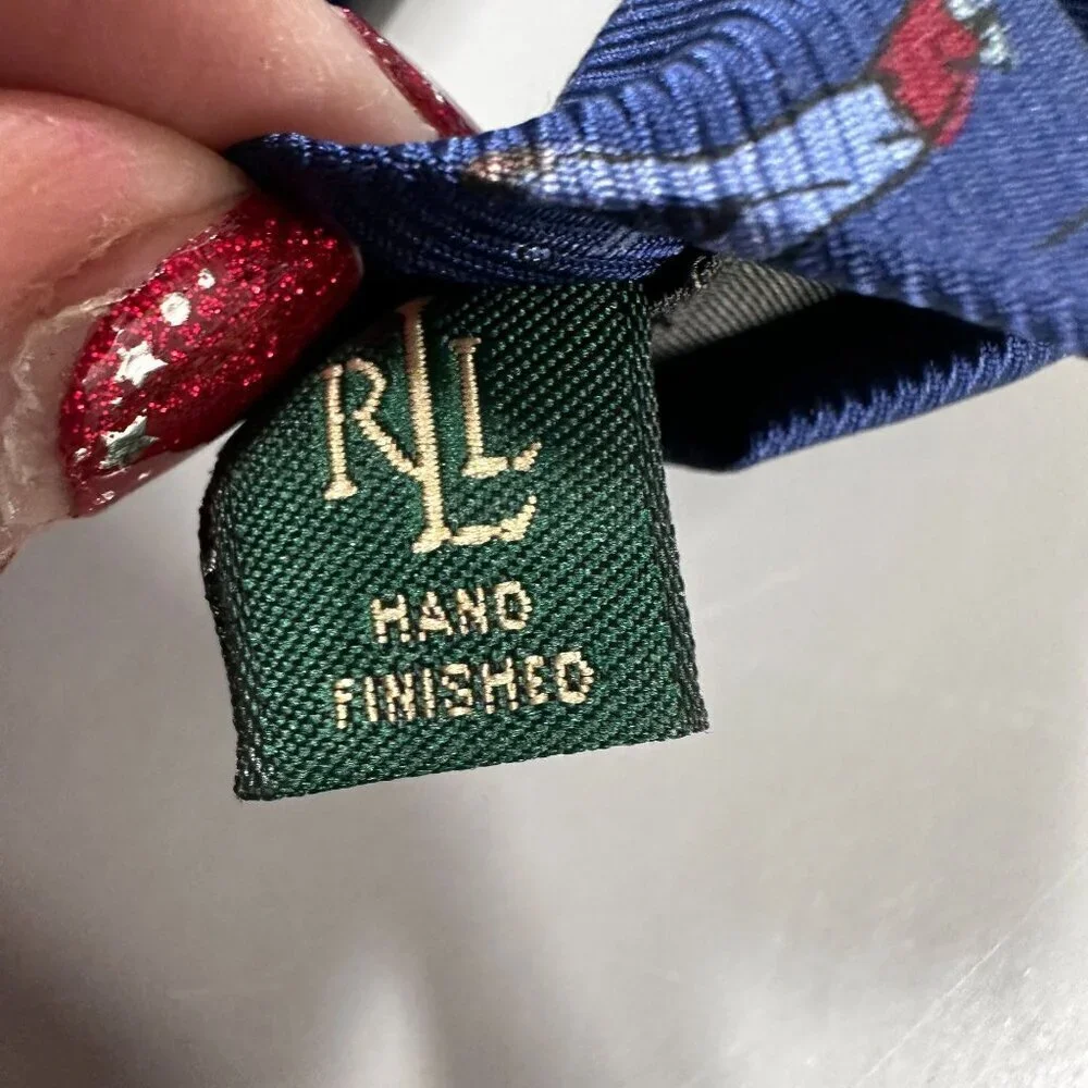 Lauren Ralph Lauren Necktie Mens Golf Swing Silk Accessories USA Tie Blue